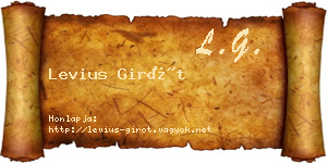 Levius Girót névjegykártya